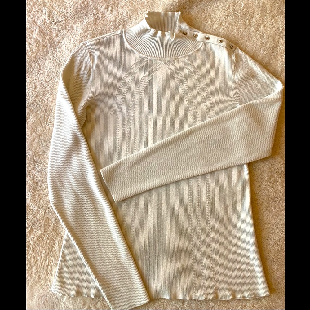WHBM - Ivory Turtleneck Sweater (XL)